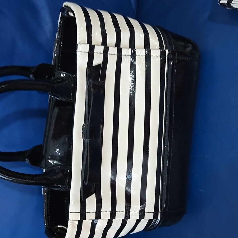 Kate Spade Black and White Striped Handbag